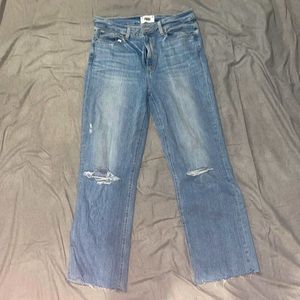 Paige Distressed Atley Ankle Flare Jeans